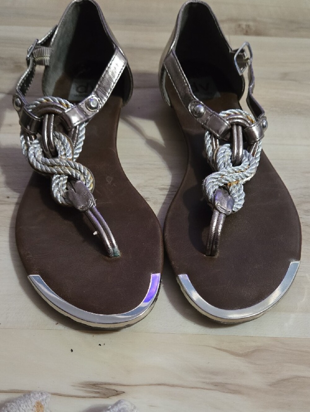 Dolce Vita Metallic Gold Braided Thong Sandals
